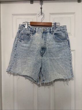 Light Wash High-Rise Denim Shorts